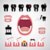 smile dental vector icon set 