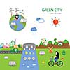 vector infographic green ecology city 
