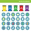 vector trash categories recycle garbage bin 