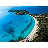 Aerial View of the Splendid Rondinara Beach, Corsica, France