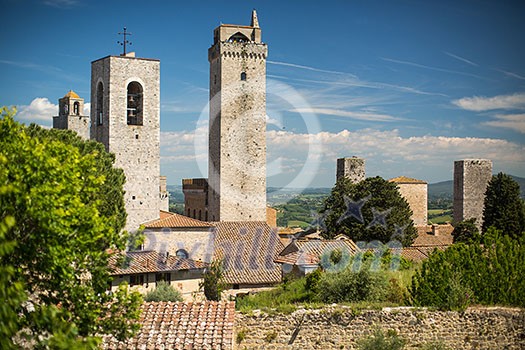 In the very heart of Tuscany - Aerial view of the medieval town of Montepulciano, Italy In the very heart of Tuscany - Aerial view of the medieval town of Montepulciano, Italy