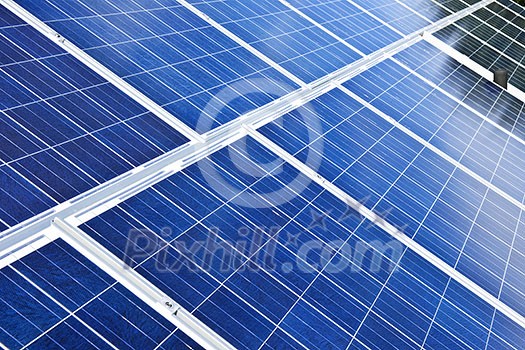 Array of alternative energy photovoltaic solar panels