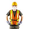 Male construction worker wearing safety protective gear