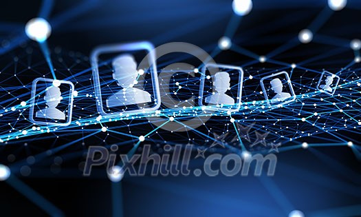 Digital technology background with social networking and interaction concept Digital technology background with social networking and interaction concept