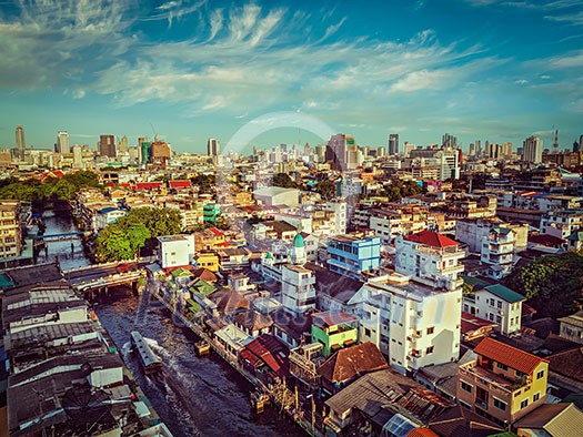 Vintage retro effect filtered hipster style image of Bangkok aerial view. Thailand Vintage retro effect filtered hipster style image of Bangkok aerial view. Thailand