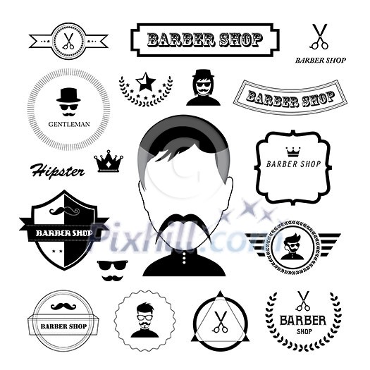 vector set of vintage barber badges and labels vector set of vintage barber badges and labels