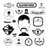 vector set of vintage barber badges and labels 