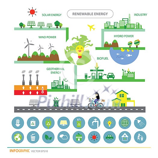 vector info chart renewable energy biogreen ecology vector info chart renewable energy biogreen ecology