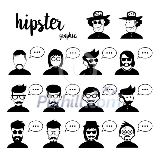 vector character cartoon hipster style  