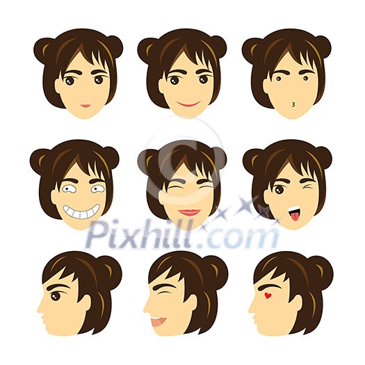 face emotion vector cartoon style face emotion vector cartoon style