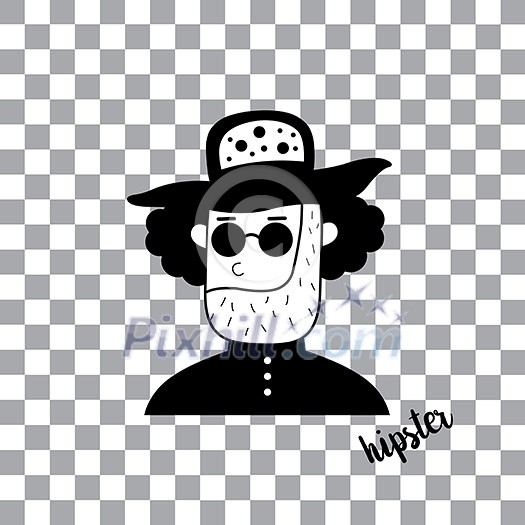 vector character cartoon hipster style vector character cartoon hipster style