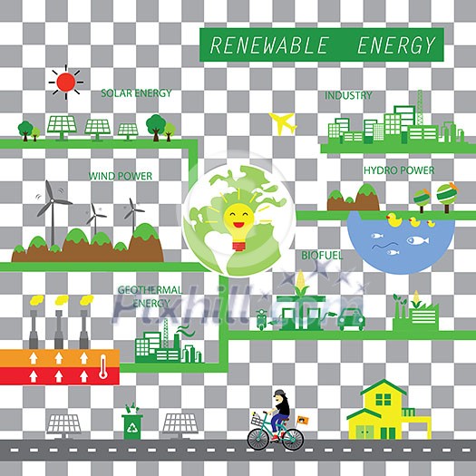 vector info chart renewable energy biogreen ecology  