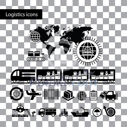 vector logistics export icon set vector logistics export icon set