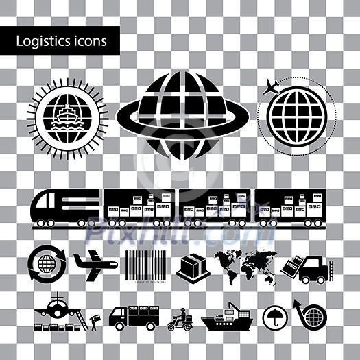 vector logistics export icon set vector logistics export icon set