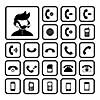 operator customer support and basic  phone vector icon set 