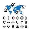 operator customer support and basic  phone vector icon set 