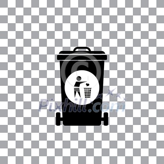 vector trash recycle garbage bin   