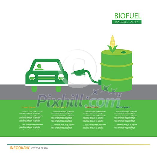 vector corn ethanol biofuel vector icon. Alternative environmental friendly fuel. 