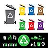 vector trash categories recycle garbage bin   