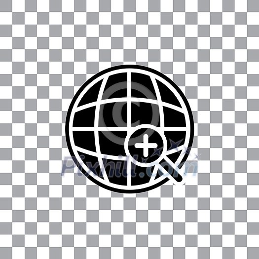 vector worldwide searching symbol around the world   