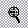 vector worldwide searching symbol around the world   