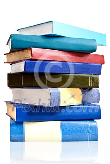 pile of books isolated on white