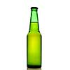 Green beer bottle isolated on white