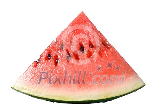 red watermelon slice isolated on white
