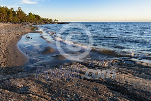 Baltic sea summer scenery in sunset time Baltic sea summer scenery in sunset time