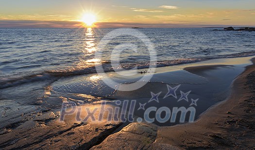 Baltic sea summer scenery in sunset time Baltic sea summer scenery in sunset time