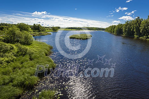 Beautiful river landscape in countryside Beautiful river landscape in countryside