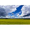 Rural landscape on cloudy day