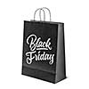 on black paper bag with a caligraphic text the message is black Friday