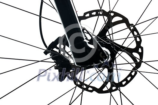 Modern MTB race mountain bike isolated on white in a studio Modern MTB race mountain bike isolated on white in a studio