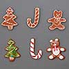 colorful homemade gingerbread cookies on a gray background.