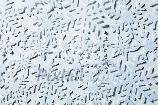 Snowflakes on a white background. Winter Christmas Background