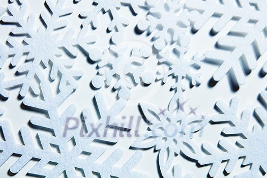 christmas background with snowflakes in winter