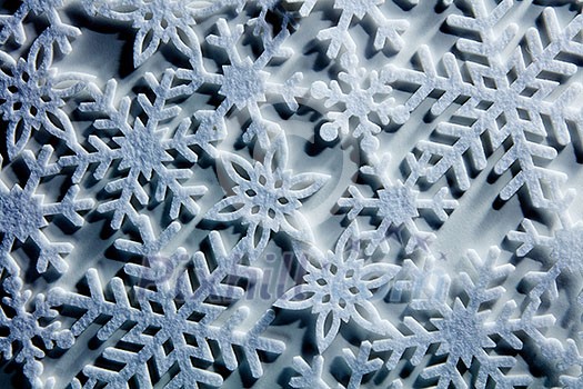 Blue icy background with snowflakes, Christmas and winter concept