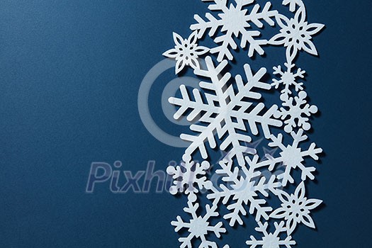 Christmas card with Border of Christmas snowflakes