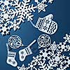 Beautiful winter background with christmas decoration on a blue background
