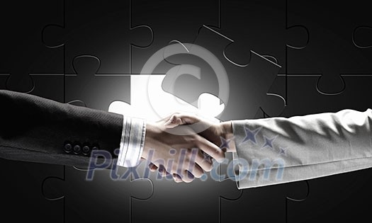 Close up of businessman hands making deal Close up of businessman hands making deal