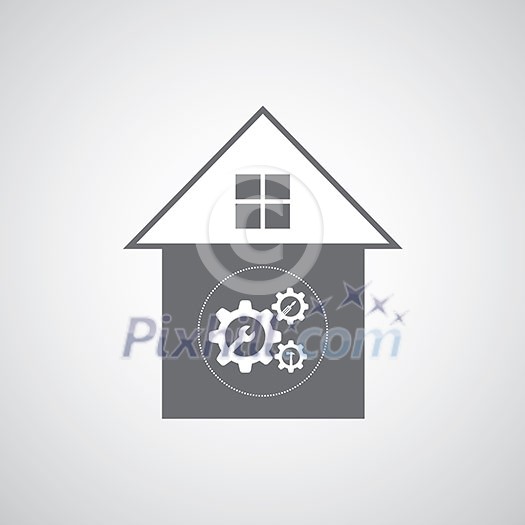 Home repair symbol on gray background Home repair symbol on gray background