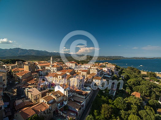 Aerial view of Porto-Vecchio old town, Corsica, France