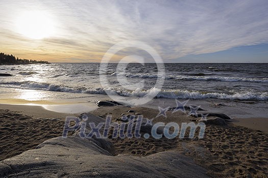 Autumn evening by the sea