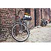 bicycle on the street of Bruges town