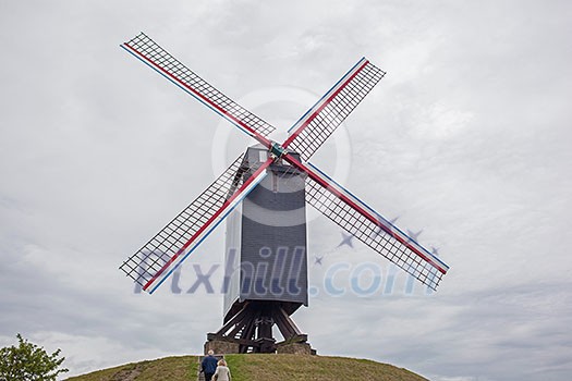 Wind mill Sint Janshuismolen in Bruges, Belgium