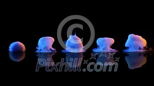 beautiful set of blue smoke isolated on black background beautiful set of blue smoke isolated on black background