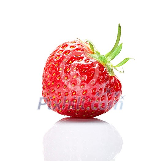 Fresh juicy strawberries isolated on white background