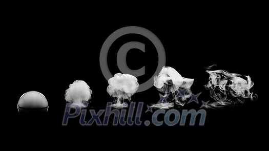 set of white smokes isolated on black background set of white smokes isolated on black background