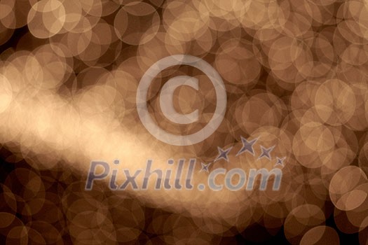 yellow christmas lights, festive blurred bokeh background